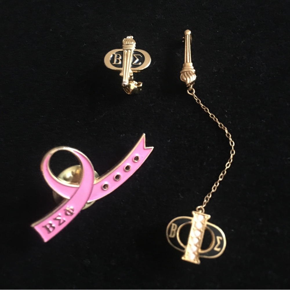3 Vintage Beta Sigma Phi Pins